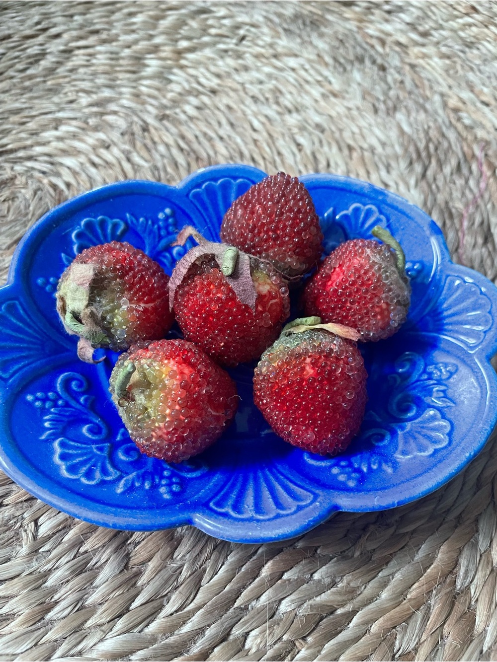 6 Vintage Strawberry Beaded Decor Pieces